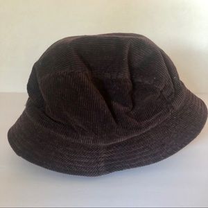 Brown Corduroy Cloche Bucket Hat